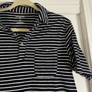 Striped black and white collared shirt